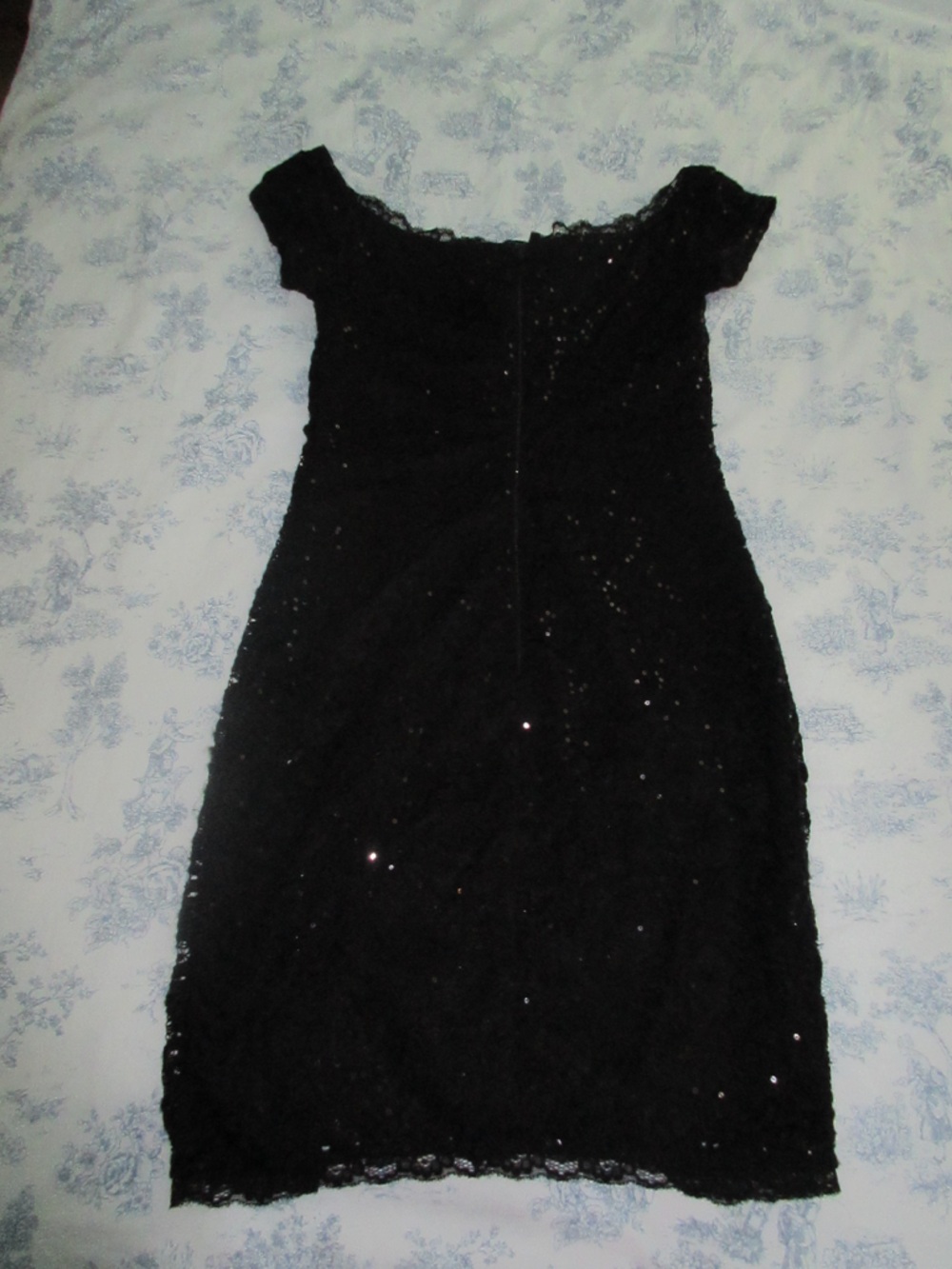 Sequin Hearts Black Lace Sequin Mini Dress